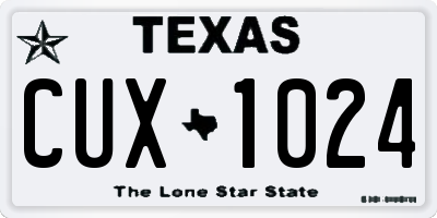 TX license plate CUX1024