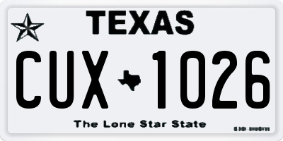 TX license plate CUX1026