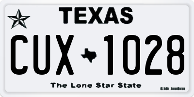 TX license plate CUX1028