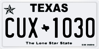 TX license plate CUX1030