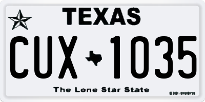 TX license plate CUX1035