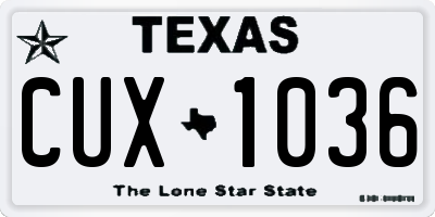 TX license plate CUX1036