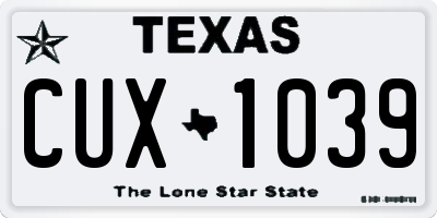 TX license plate CUX1039