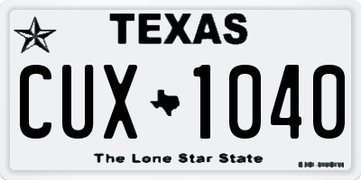 TX license plate CUX1040