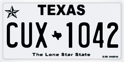 TX license plate CUX1042