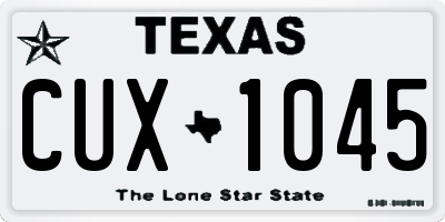 TX license plate CUX1045