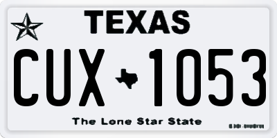 TX license plate CUX1053