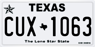 TX license plate CUX1063