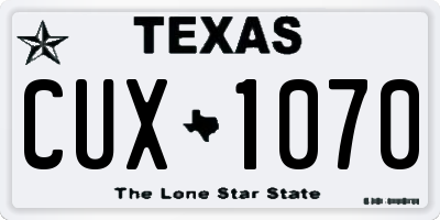 TX license plate CUX1070