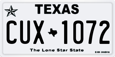 TX license plate CUX1072