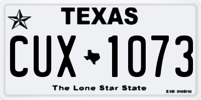TX license plate CUX1073