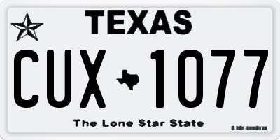 TX license plate CUX1077