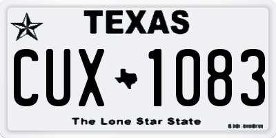 TX license plate CUX1083