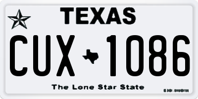 TX license plate CUX1086