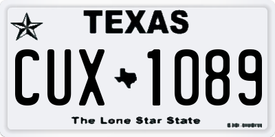 TX license plate CUX1089
