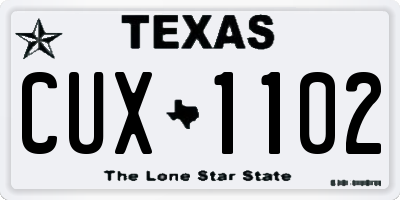 TX license plate CUX1102
