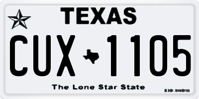 TX license plate CUX1105