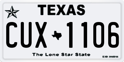 TX license plate CUX1106