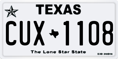 TX license plate CUX1108