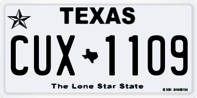 TX license plate CUX1109