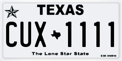 TX license plate CUX1111