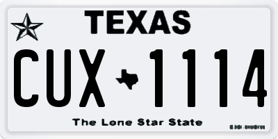 TX license plate CUX1114