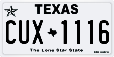 TX license plate CUX1116