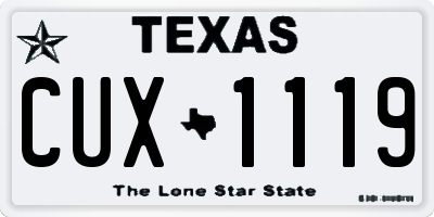 TX license plate CUX1119