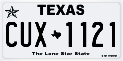 TX license plate CUX1121