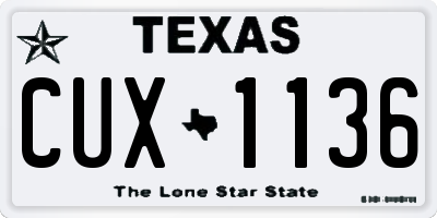TX license plate CUX1136