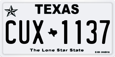 TX license plate CUX1137
