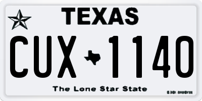 TX license plate CUX1140