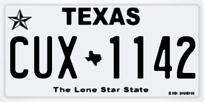 TX license plate CUX1142