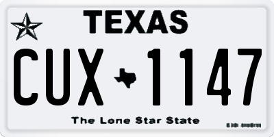 TX license plate CUX1147