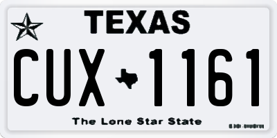 TX license plate CUX1161