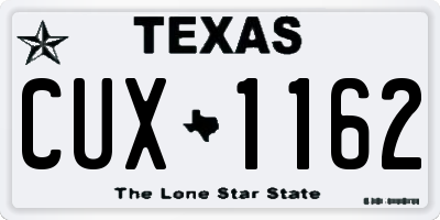 TX license plate CUX1162