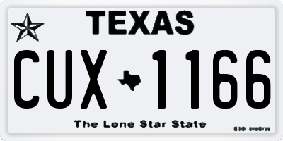 TX license plate CUX1166