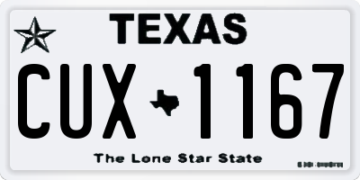TX license plate CUX1167