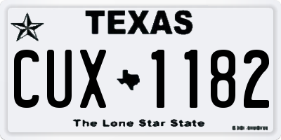 TX license plate CUX1182