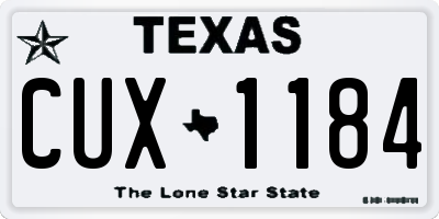 TX license plate CUX1184