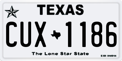 TX license plate CUX1186