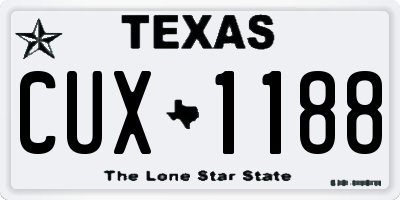 TX license plate CUX1188