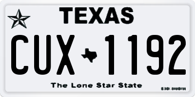 TX license plate CUX1192
