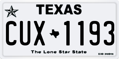 TX license plate CUX1193