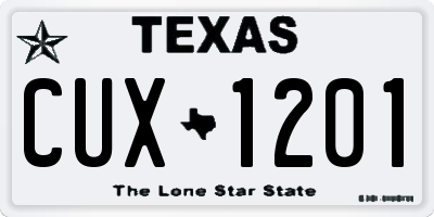TX license plate CUX1201