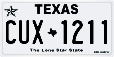 TX license plate CUX1211
