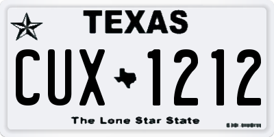 TX license plate CUX1212