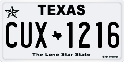 TX license plate CUX1216