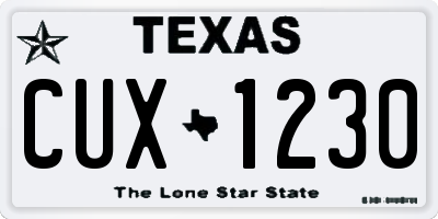 TX license plate CUX1230