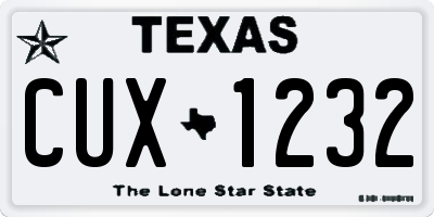 TX license plate CUX1232